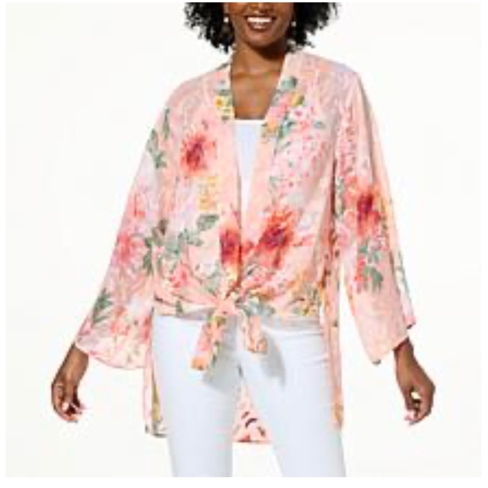 Colleen Lopez Tie-Front Burn out topper